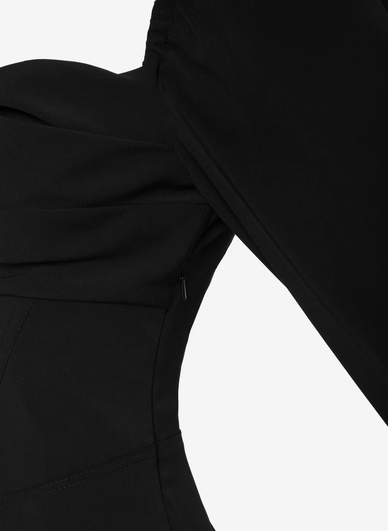 Lichi Corset-waist midi dress